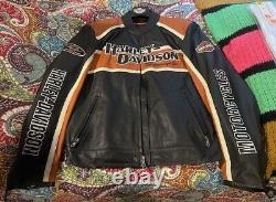 Harley Davidson Leather Motorcycle Jacket Men's XL