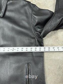 Harley Davidson Leather Motorcycle Jacket Men's XL Black Zip Embroidered Heavy