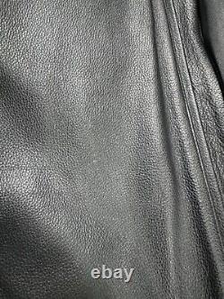 Harley Davidson Leather Motorcycle Jacket Men's XL Black Zip Embroidered Heavy