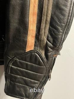 Harley-Davidson Leather Motorcycle Jacket Mens L Black Riding Gear 1903 Genuine