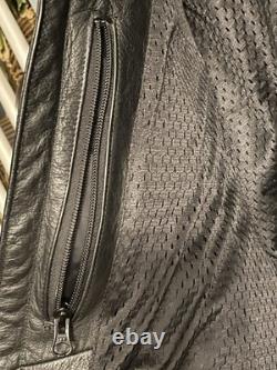 Harley-Davidson Leather Motorcycle Jacket Mens L Black Riding Gear 1903 Genuine