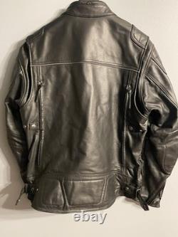 Harley-Davidson Leather Motorcycle Jacket Mens L Black Riding Gear 1903 Genuine