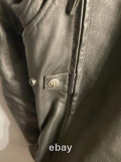 Harley-Davidson Leather Motorcycle Jacket Mens L Black Riding Gear 1903 Genuine