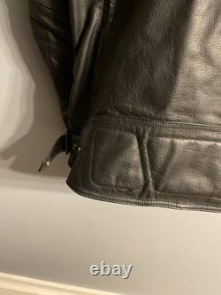 Harley-Davidson Leather Motorcycle Jacket Mens L Black Riding Gear 1903 Genuine