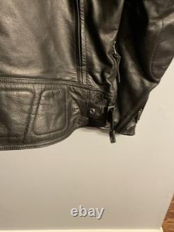 Harley-Davidson Leather Motorcycle Jacket Mens L Black Riding Gear 1903 Genuine