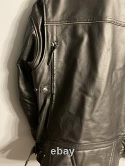 Harley-Davidson Leather Motorcycle Jacket Mens L Black Riding Gear 1903 Genuine