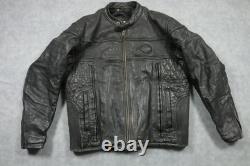 Harley-Davidson Leather Motorcycle Jacket Mens Large Black Quilted 98110-05VM