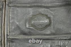 Harley-Davidson Leather Motorcycle Jacket Mens Large Black Quilted 98110-05VM