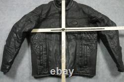 Harley-Davidson Leather Motorcycle Jacket Mens Large Black Quilted 98110-05VM