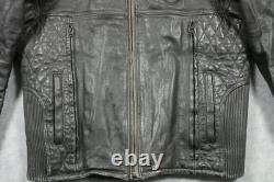 Harley-Davidson Leather Motorcycle Jacket Mens Large Black Quilted 98110-05VM