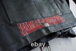 Harley Davidson Leather Size 46 Motorcycle Jacket Vintage 1970's Embroidered