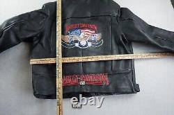 Harley Davidson Leather Size 46 Motorcycle Jacket Vintage 1970's Embroidered