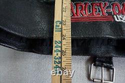 Harley Davidson Leather Size 46 Motorcycle Jacket Vintage 1970's Embroidered