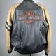 Harley Davidson Leather Two Tone Zip Up Bomber Jacket Vintage Small