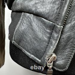 Harley Davidson Leather Two Tone Zip Up Bomber Jacket Vintage Small