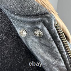 Harley Davidson Leather Two Tone Zip Up Bomber Jacket Vintage Small