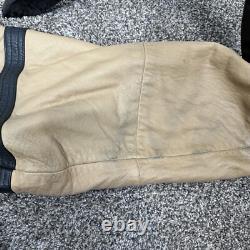 Harley Davidson Leather Two Tone Zip Up Bomber Jacket Vintage Small