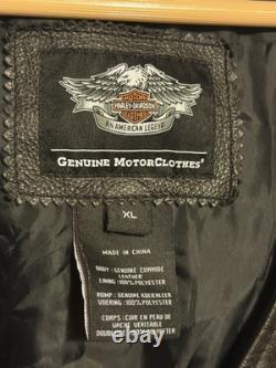 Harley Davidson Leather Vest Jacket Men's XL Extra Large