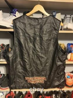 Harley Davidson Leather Vest Jacket Men's XL Extra Large