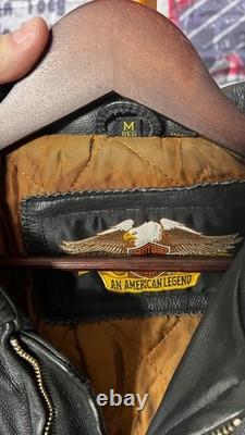 Harley-Davidson Legendary Leather Motorcycle Jacket Mens M Black Belted