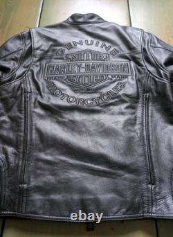 Harley Davidson MD Mens ROAD WARRIOR Reflective Leather Motorcycle Riding Jacket