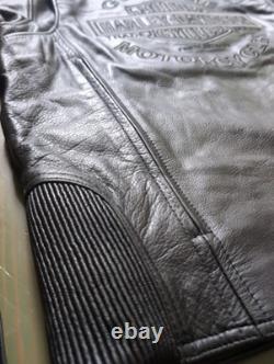Harley Davidson MD Mens ROAD WARRIOR Reflective Leather Motorcycle Riding Jacket