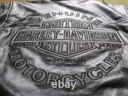 Harley Davidson MD Mens ROAD WARRIOR Reflective Leather Motorcycle Riding Jacket