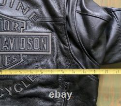 Harley Davidson MD Mens ROAD WARRIOR Reflective Leather Motorcycle Riding Jacket