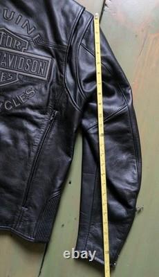 Harley Davidson MD Mens ROAD WARRIOR Reflective Leather Motorcycle Riding Jacket