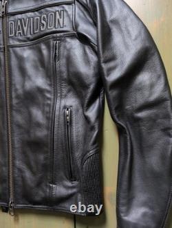 Harley Davidson MD Mens ROAD WARRIOR Reflective Leather Motorcycle Riding Jacket