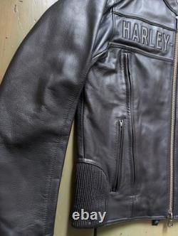 Harley Davidson MD Mens ROAD WARRIOR Reflective Leather Motorcycle Riding Jacket