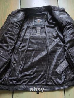 Harley Davidson MD Mens ROAD WARRIOR Reflective Leather Motorcycle Riding Jacket