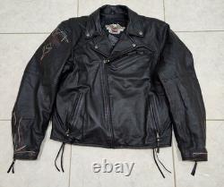Harley Davidson MENS LARGE Leather Jacket Crosswinds Custom Speed 97002-06VM