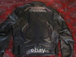 Harley Davidson MENS LARGE Leather Jacket Crosswinds Custom Speed 97002-06VM