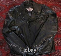 Harley Davidson MENS LARGE Leather Jacket Crosswinds Custom Speed 97002-06VM