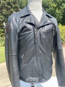 Harley Davidson MENS LARGE Leather Jacket Crosswinds Custom Speed 97002-06VM