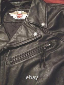 Harley Davidson MENS LARGE Leather Jacket Crosswinds Custom Speed 97002-06VM