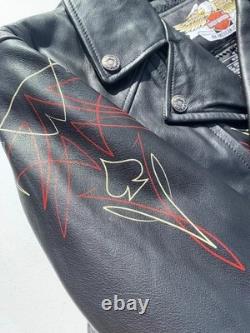 Harley Davidson MENS LARGE Leather Jacket Crosswinds Custom Speed 97002-06VM