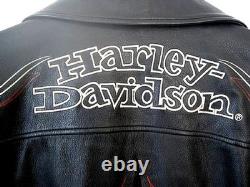Harley Davidson MENS LARGE Leather Jacket Crosswinds Custom Speed 97002-06VM