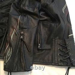 Harley Davidson MENS LARGE Leather Jacket Crosswinds Custom Speed 97002-06VM