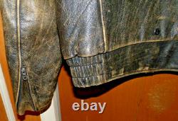 Harley Davidson MOTORCYCLE Distressed Brown Leather Jacket Men MANS XL