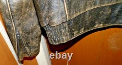 Harley Davidson MOTORCYCLE Distressed Brown Leather Jacket Men MANS XL