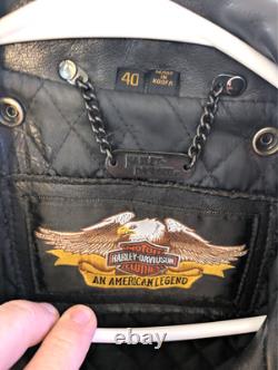 Harley Davidson Medium (40) Genuine Cowhide Leather Jacket EX Cond. Eagle Back
