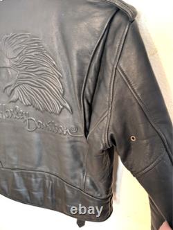 Harley Davidson Medium (40) Genuine Cowhide Leather Jacket EX Cond. Eagle Back