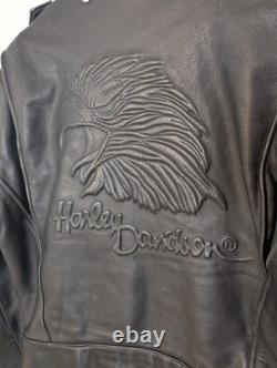 Harley Davidson Medium (40) Genuine Cowhide Leather Jacket EX Cond. Eagle Back