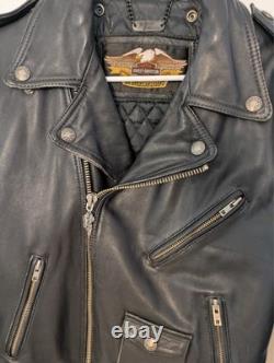 Harley Davidson Medium (40) Genuine Cowhide Leather Jacket EX Cond. Eagle Back