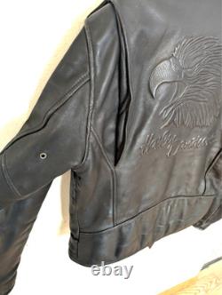 Harley Davidson Medium (40) Genuine Cowhide Leather Jacket EX Cond. Eagle Back