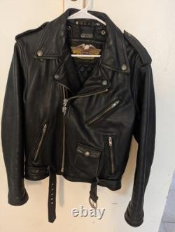 Harley Davidson Medium (40) Genuine Cowhide Leather Jacket EX Cond. Eagle Back