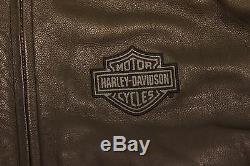 Harley Davidson Men Black Guard Reflective Leather Jacket Flames 97109-09VM 2XL