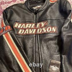 Harley Davidson Men CLASSIC CRUISER Leather Motorcycle Jacket/Size L 98114-D6vm